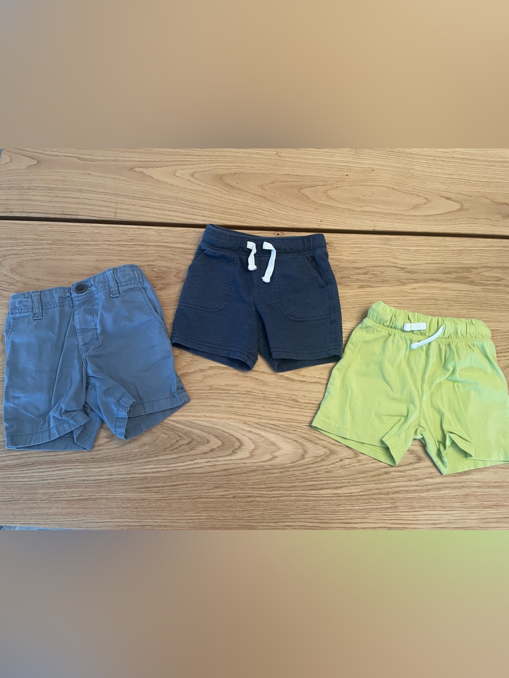 Kids Elastic-Waist Casual Shorts - Navy, Gray, Lime